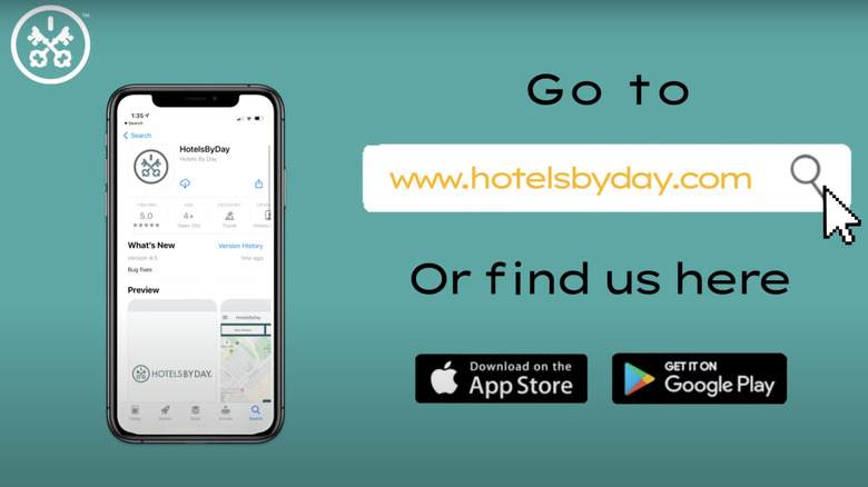 Hotels By Day App on app store as seen on YouTube