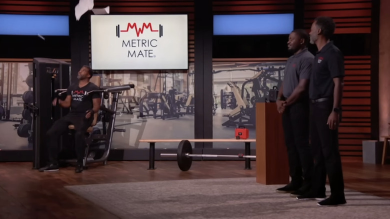 Metric Mate founders pitching on "Shark Tank"