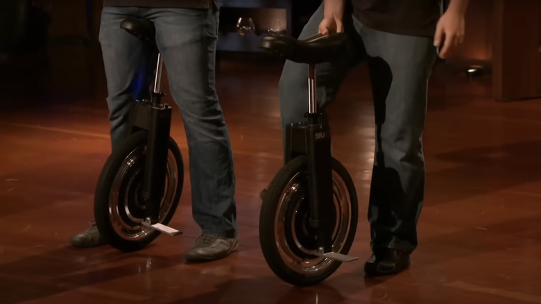 The SBU Unicycles as presented by its founders on Shark Tank