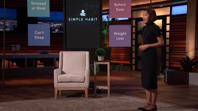 Simple Habit founder Yunha Kim in the shark tank.