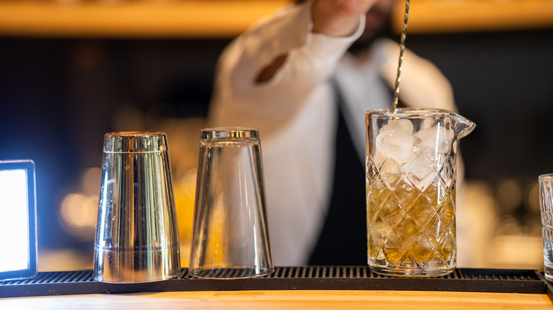 Bartender preparing drink