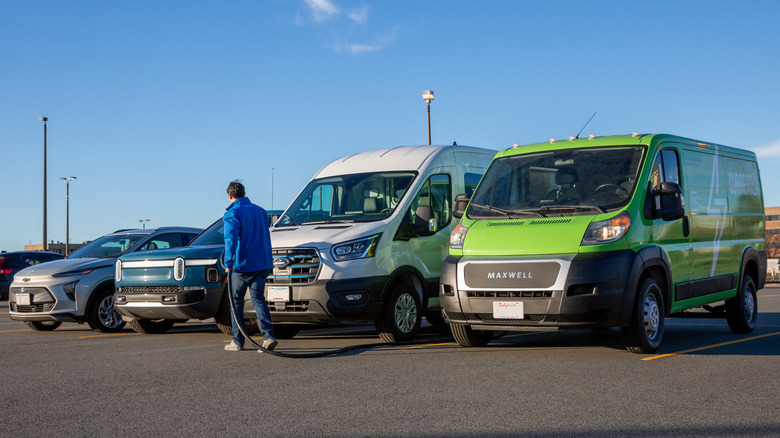 Fleet EVs parked SparkCharge charging