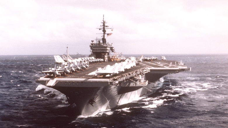 USS Constellation underway at sea