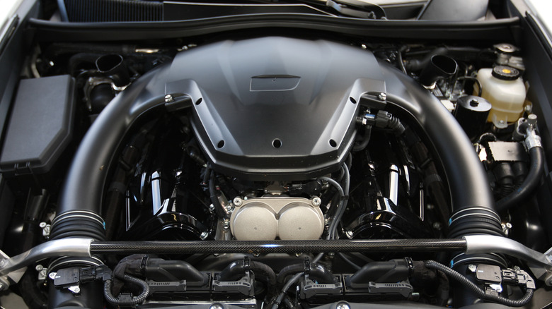 Engine bay of Lexus LFA