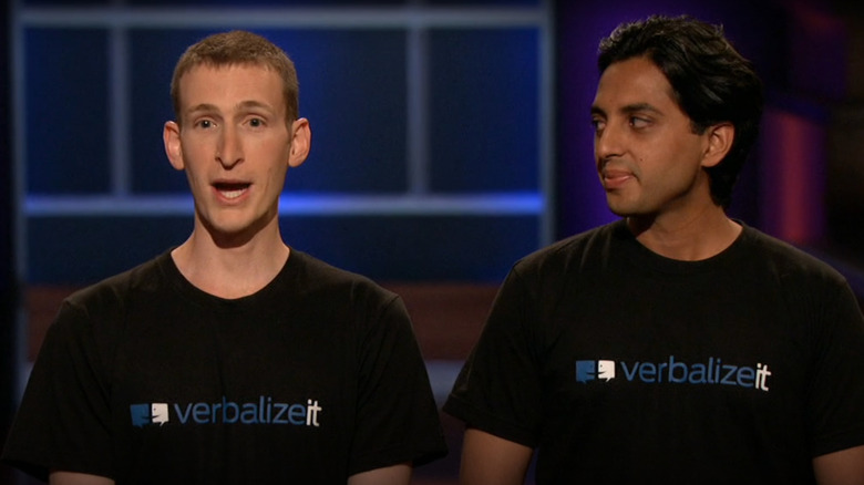 Ryan Frankel and Kunal Sarda pitching VerbalizeIt on Shark Tank