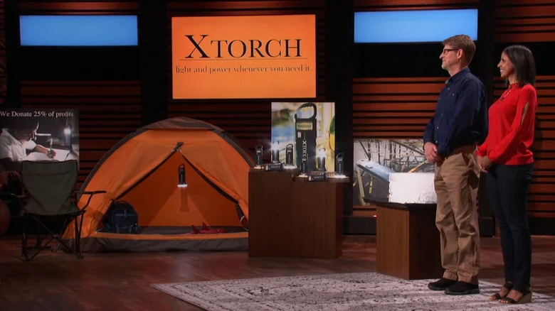 Gene and Keidy pitching XTorch light on Shark Tank