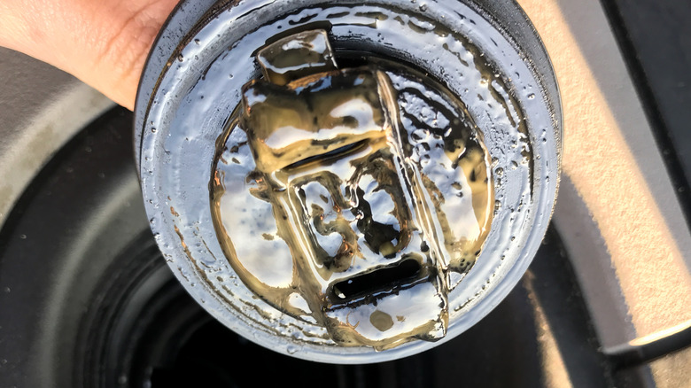 Coolant and oil mix on filler cap