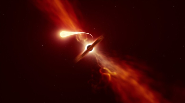 star being tidally disrupted by black hole