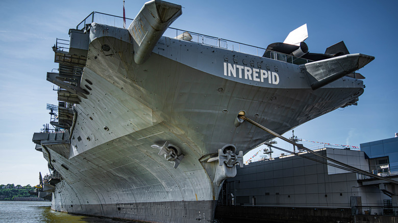 USS Intrepid CV-11 bow closeup