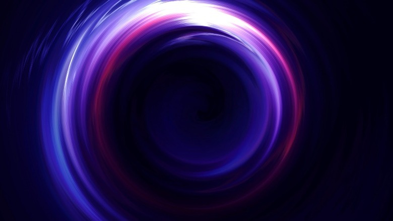 simulated star circling a black hole
