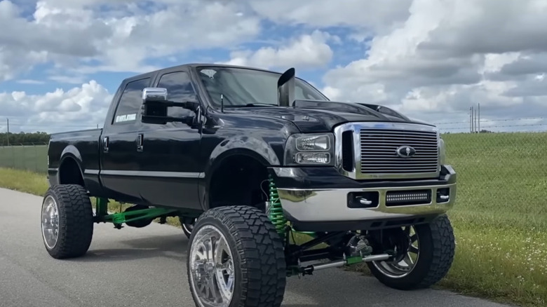 Modified Bulletproof Ford 6.0 engine with customized truck body