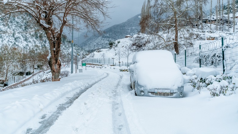 Car covered in snow