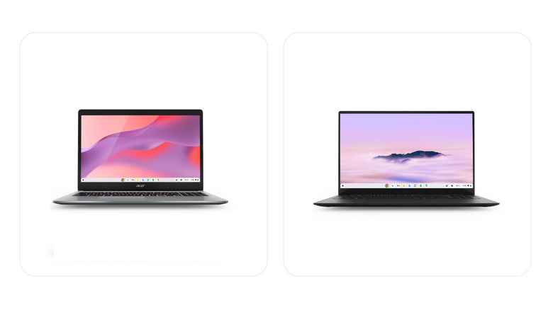 Chromebook and Chromebook Plus on white background