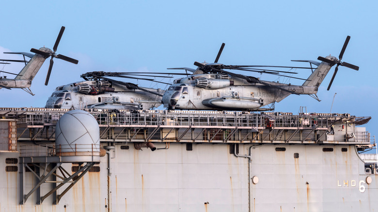 Ch-53 helicopters aboard USS Wasp