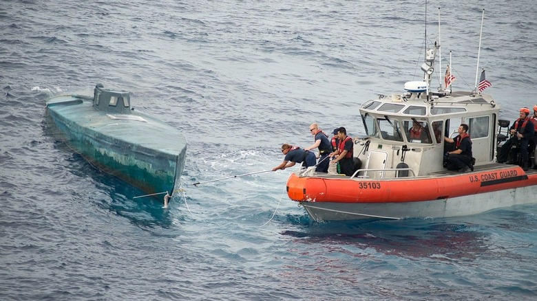 Narco sub secured by Coast Guard