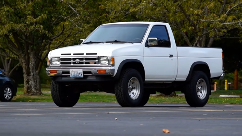 White Nissan hardbody truck