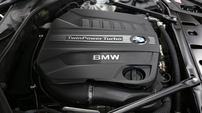 Close up of BMW engine