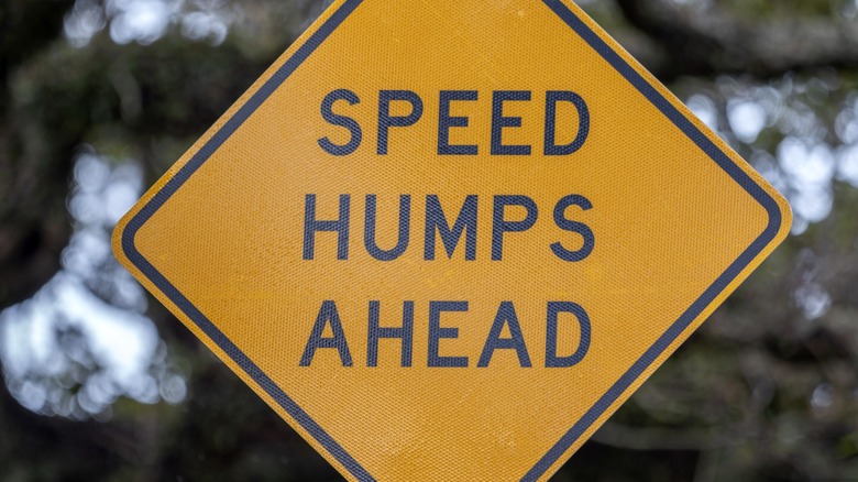 Speed Humps Ahead sign