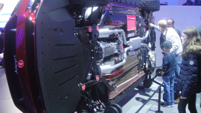 Undercarriage of a 2015 Ford Mustang GT