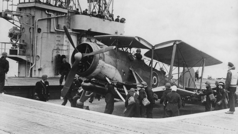 Plane on escort carrier