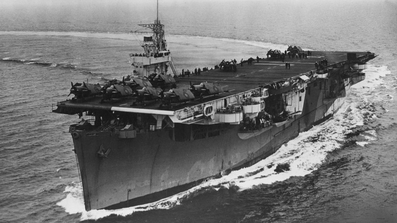 Escort carrier on water