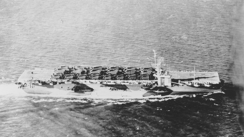 Escort carrier on water