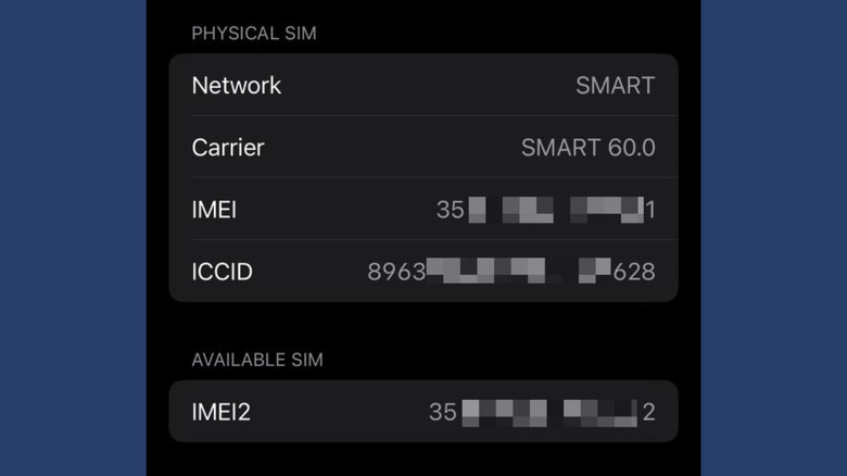 ICCID on iPhone Settings app