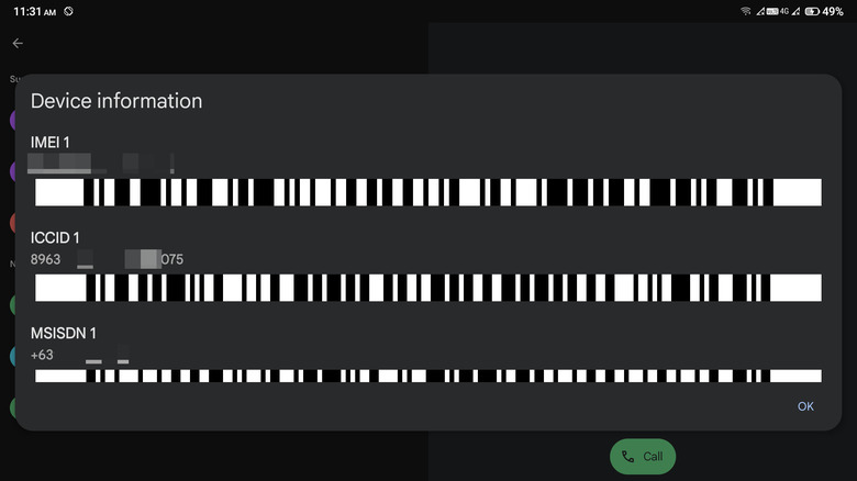 Android showing Device information after dialing secret short code