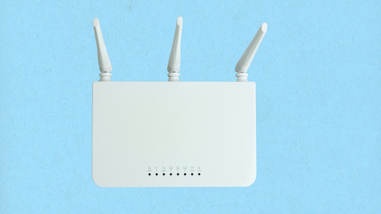 router on a blue background