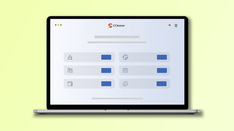 CCleaner app on a laptop