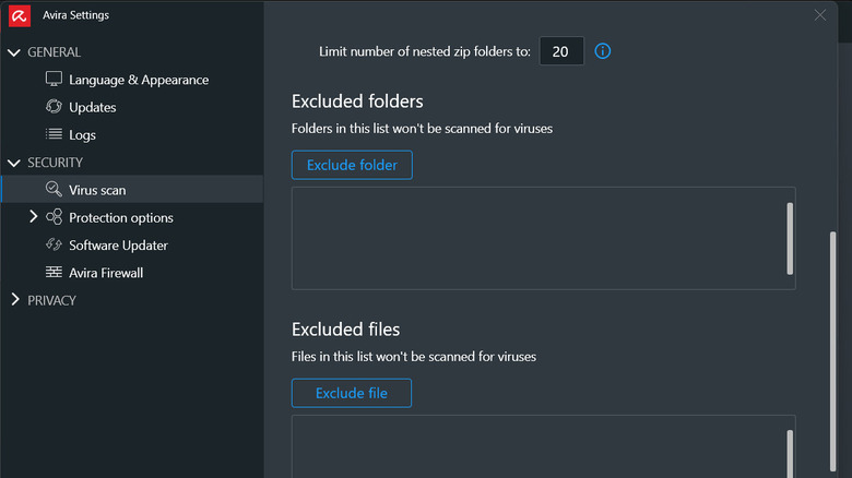 Excluded folder in Antivirus