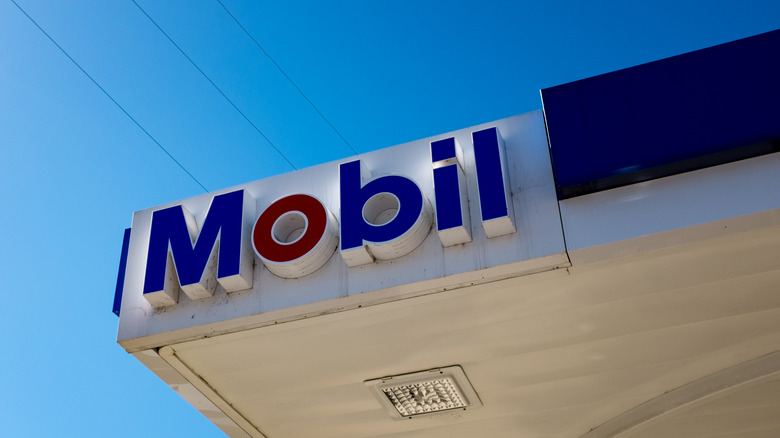 Mobil gas station sign