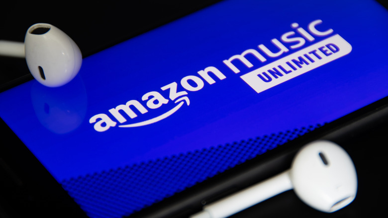 Amazon Music Unlimited logo on phone