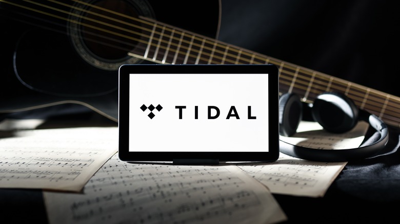 Tidal logo on tablet