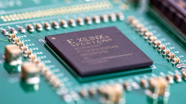FPGA chip macro photo