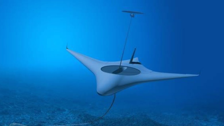 Artist concept Manta Ray underwater