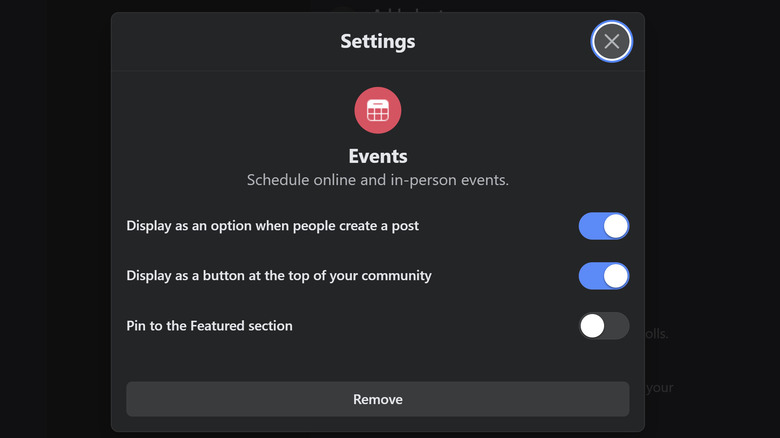 Facebook group events feature