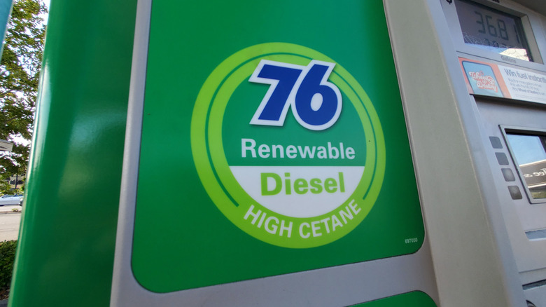 Renewable diesel logo on machine