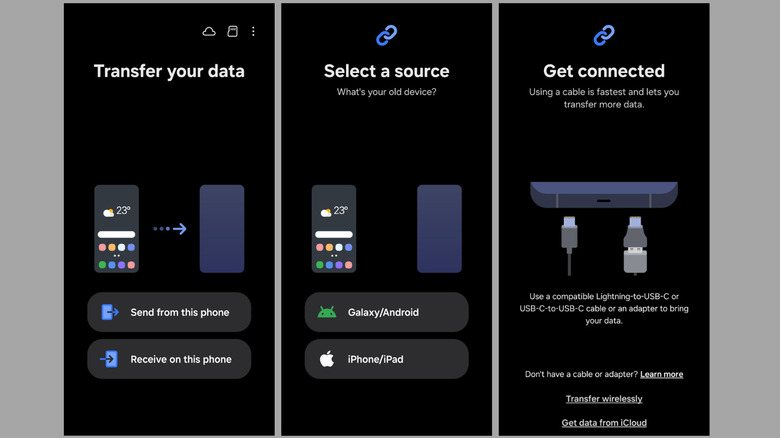 Transfer data from iCloud to Samsung phone using Smart Switch