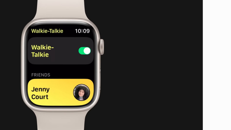 Apple Watch Walkie-Talkie app showing friends list