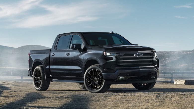 A black Chevrolet Silverado 1500 in High Country trim