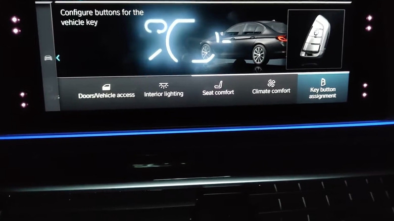 The diamond button being configured on a BMW display.