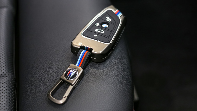 The diamond button on a BMW key fob.