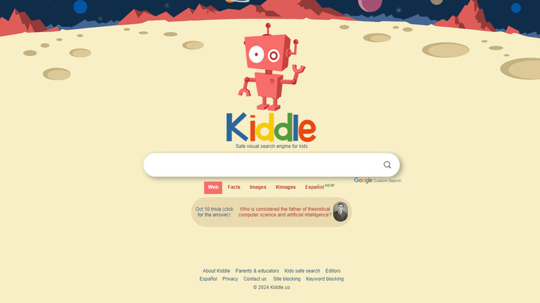 Kiddle home page