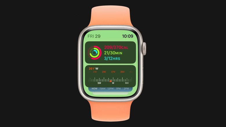 Smart Stack list on Apple Watch render