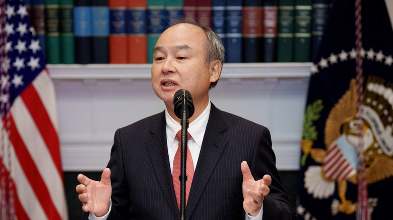 SoftBank CEO Masayoshi Son speaks about Stargate during a news conference on Jan. 21.