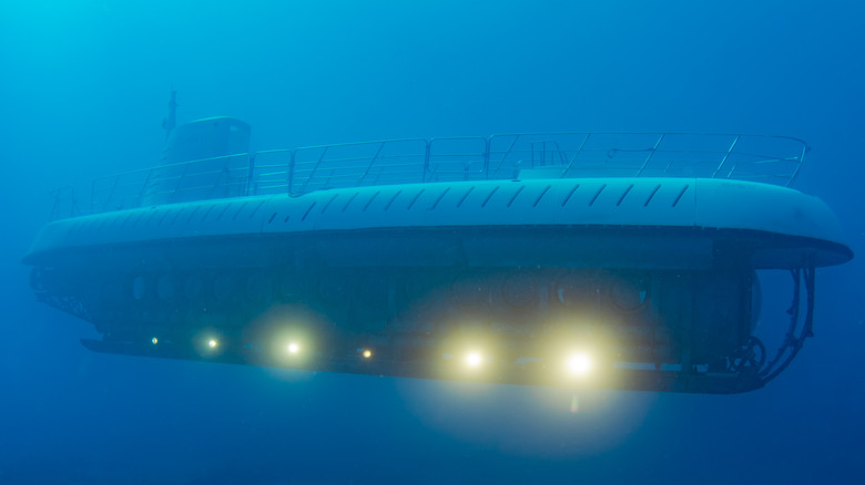 The Atlantis IV submarine submerged.