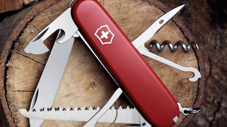 Swiss Army Knife with multiple tools exposed