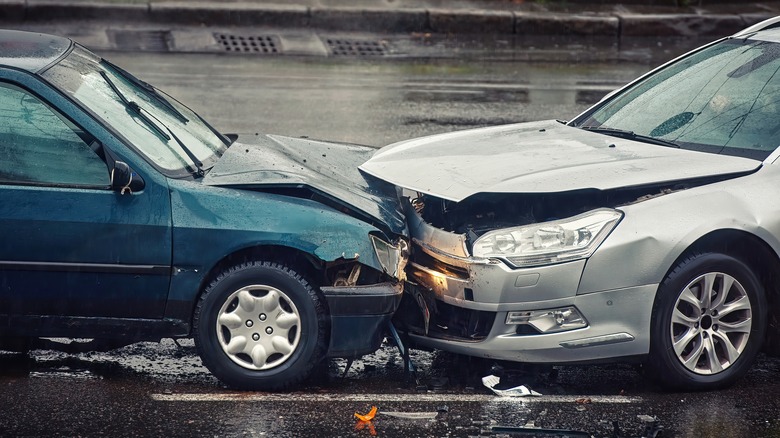 Head-on car collision