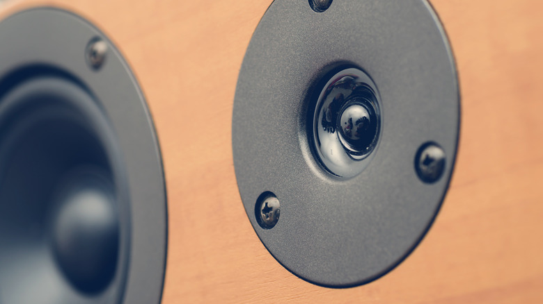 close up of a speaker